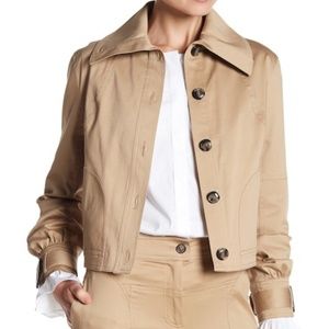 Laundry by Shelli Segal PRINTED LINING CROP JACKET